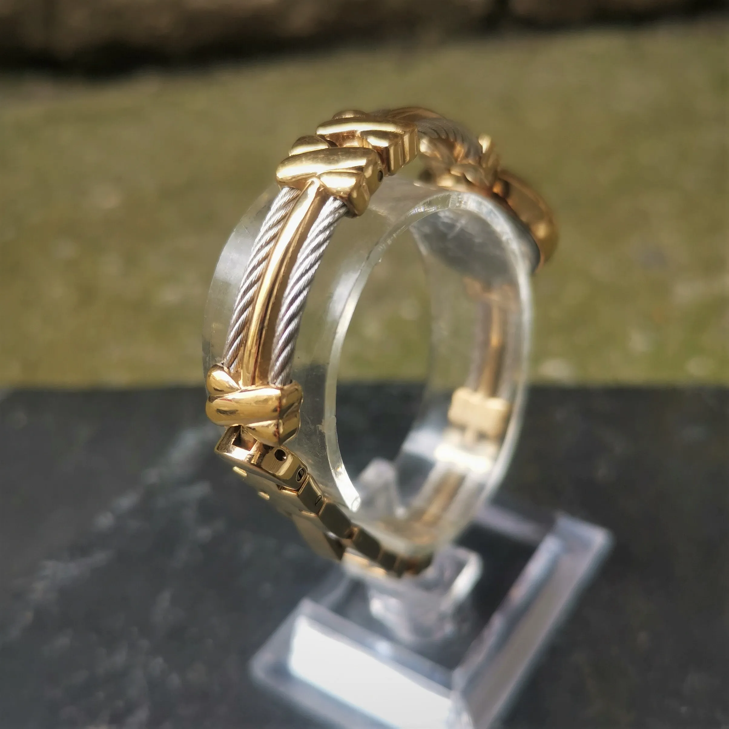 Vintage Armitron "NOW" Gold Plated Women's Quartz Watch // With Unique Steel Cable Strap
