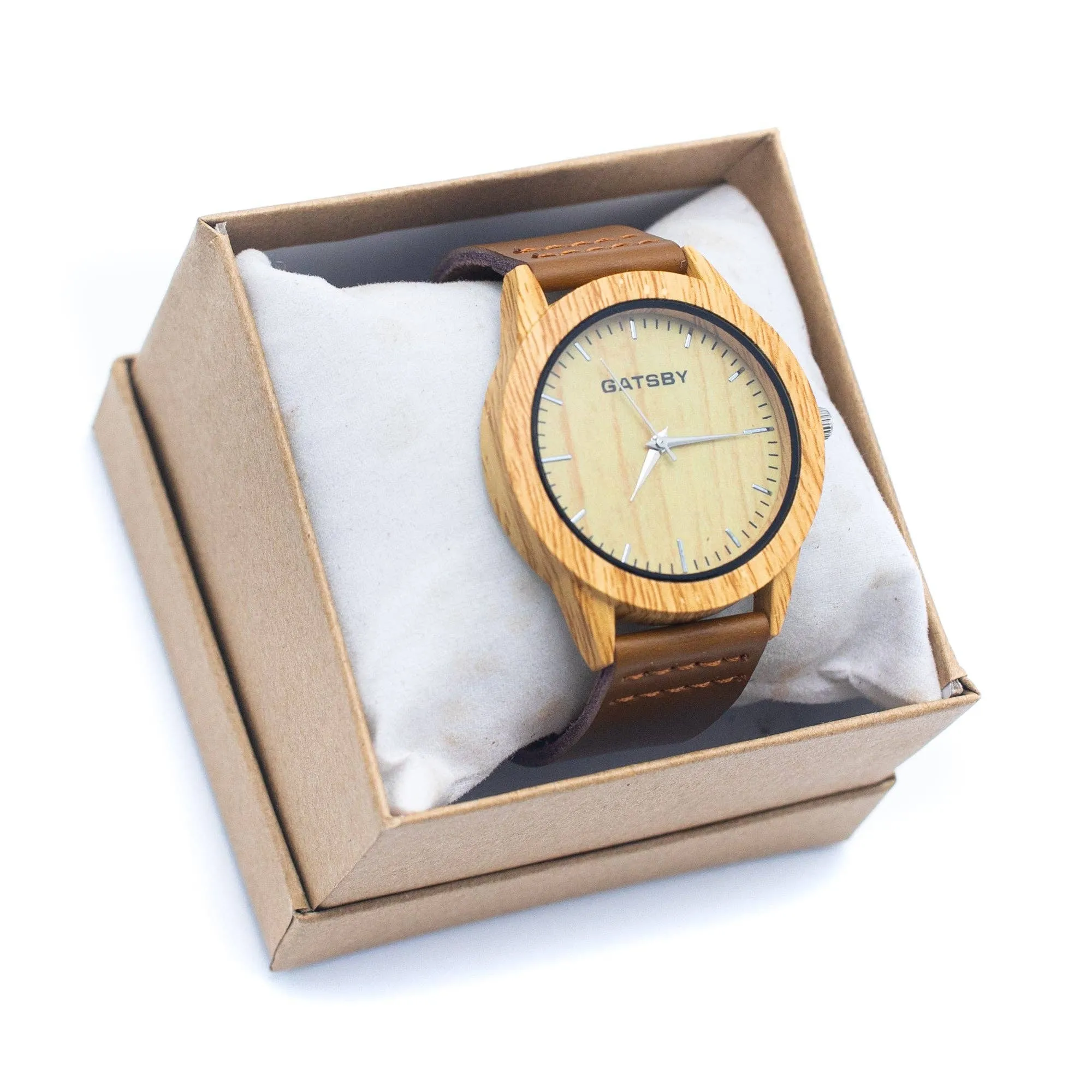 Vintage men watch Leather Strap Quartz Watch WA-293 (with Random box)