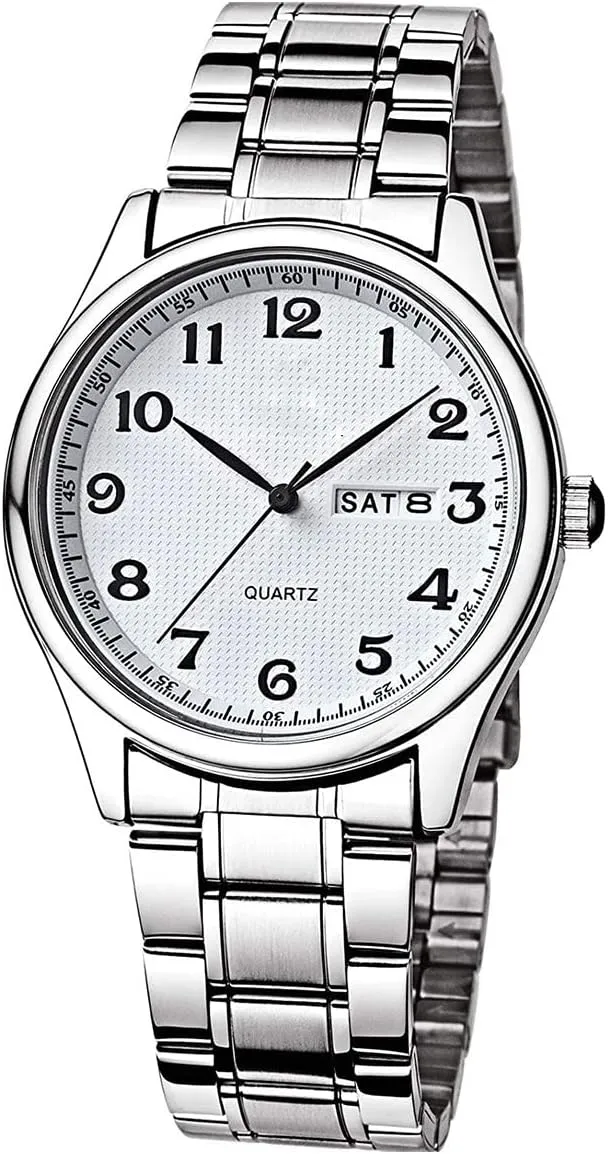 Watches Men/Women Easy to Read The dial Quartz Wrist Watches Classic Silver Stainless Steel Waterproof Business Dress Wrist Watch