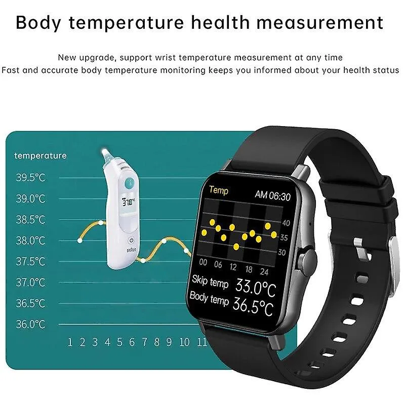 Watches smart watch men body temperature monitor bluetooth call smartwatch womenclock|smart watches black
