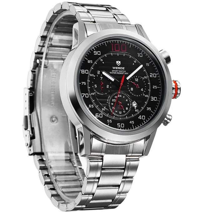 WEIDE Military Watches Men Quartz Sports Watch Luxury Brand Calendar Wristwatches 30m Waterproof Male Clock