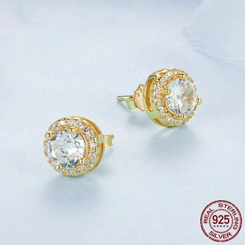 White Gold Plated Stud Earrings