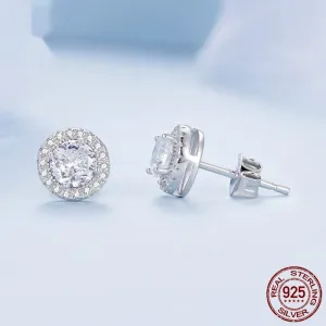 White Gold Plated Stud Earrings