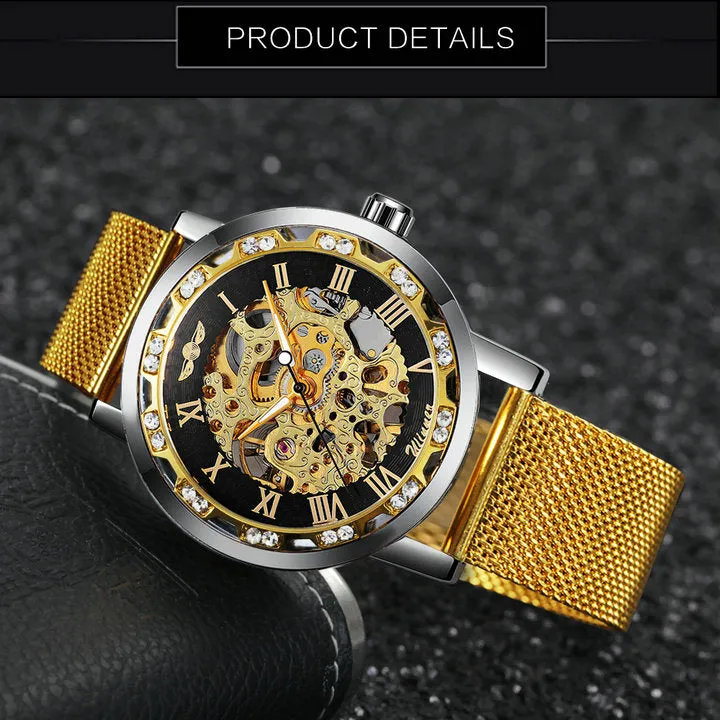 WINNER Watches Hand-wind Mechanical Watch Men Crystal Unisex Couple Wristwatch