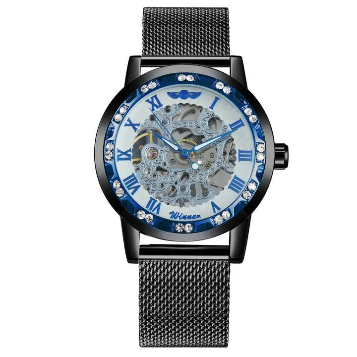 WINNER Watches Hand-wind Mechanical Watch Men Crystal Unisex Couple Wristwatch
