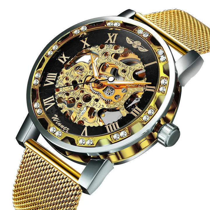 WINNER Watches Hand-wind Mechanical Watch Men Crystal Unisex Couple Wristwatch