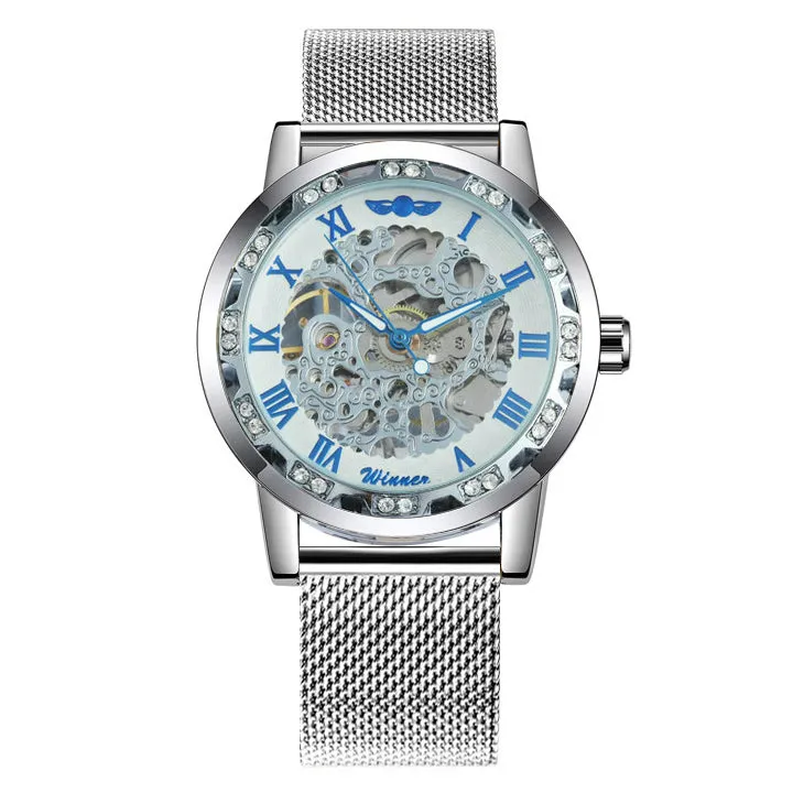 WINNER Watches Hand-wind Mechanical Watch Men Crystal Unisex Couple Wristwatch