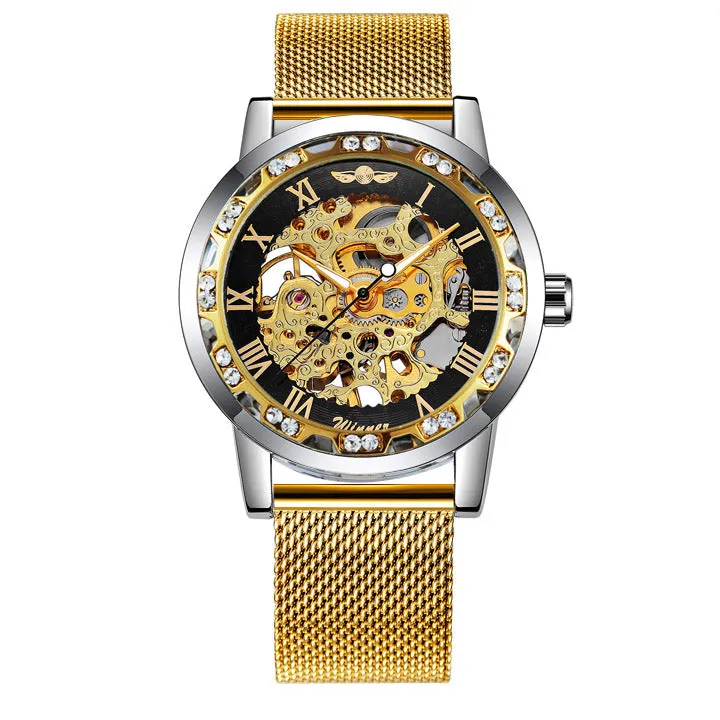 WINNER Watches Hand-wind Mechanical Watch Men Crystal Unisex Couple Wristwatch
