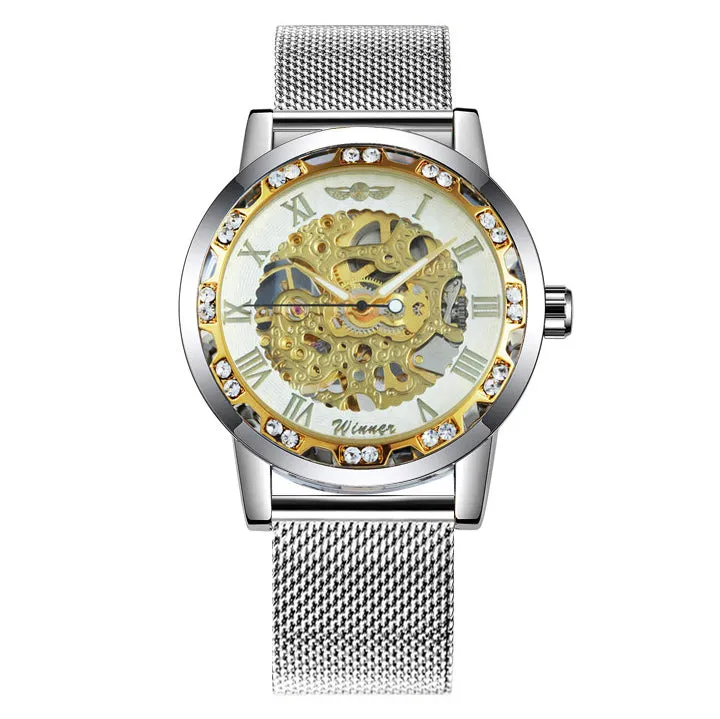 WINNER Watches Hand-wind Mechanical Watch Men Crystal Unisex Couple Wristwatch