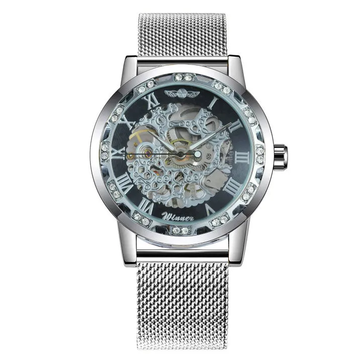 WINNER Watches Hand-wind Mechanical Watch Men Crystal Unisex Couple Wristwatch