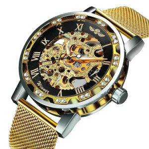WINNER Watches Hand-wind Mechanical Watch Men Crystal Unisex Couple Wristwatch