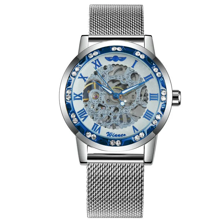 WINNER Watches Hand-wind Mechanical Watch Men Crystal Unisex Couple Wristwatch