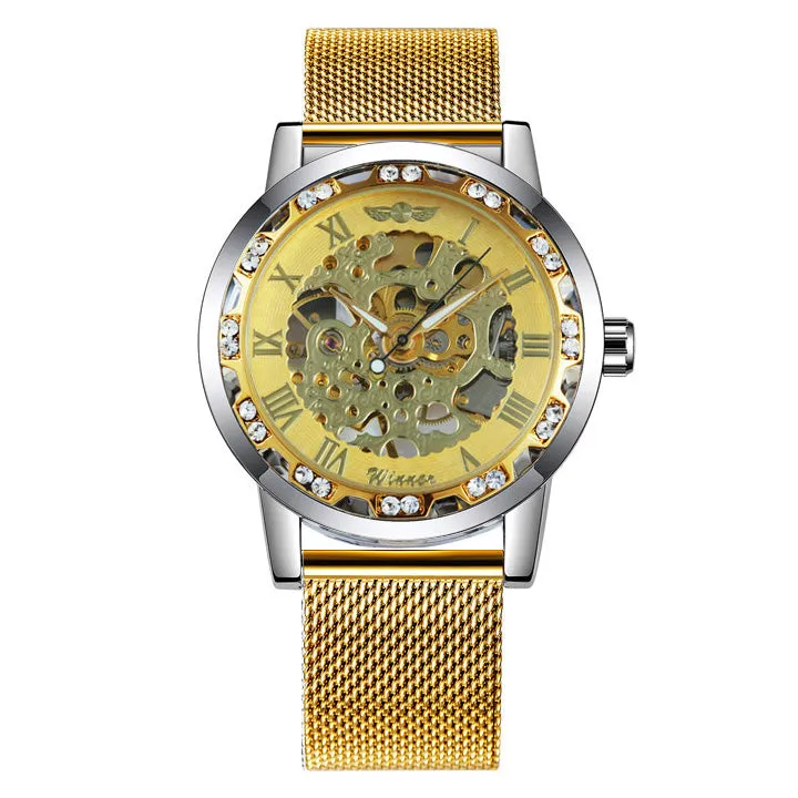 WINNER Watches Hand-wind Mechanical Watch Men Crystal Unisex Couple Wristwatch