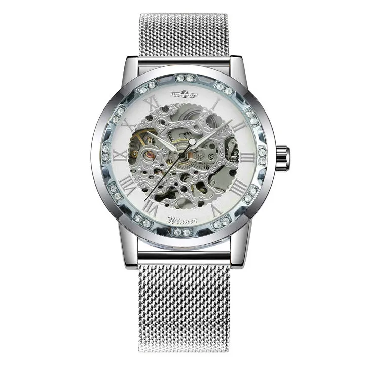 WINNER Watches Hand-wind Mechanical Watch Men Crystal Unisex Couple Wristwatch