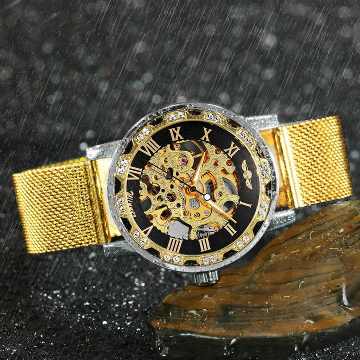 WINNER Watches Hand-wind Mechanical Watch Men Crystal Unisex Couple Wristwatch