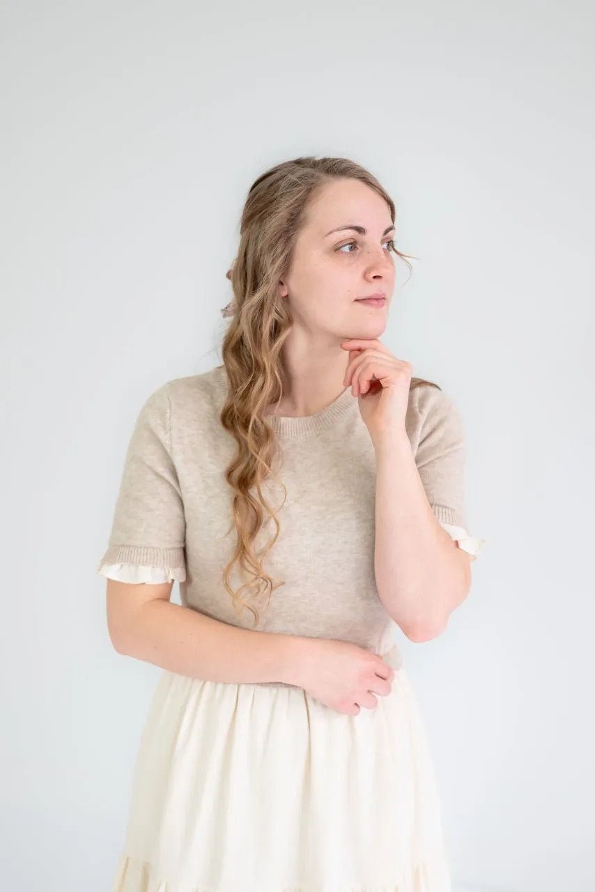 Winslow Sweater Tiered Dress in Natural - FINAL SALE