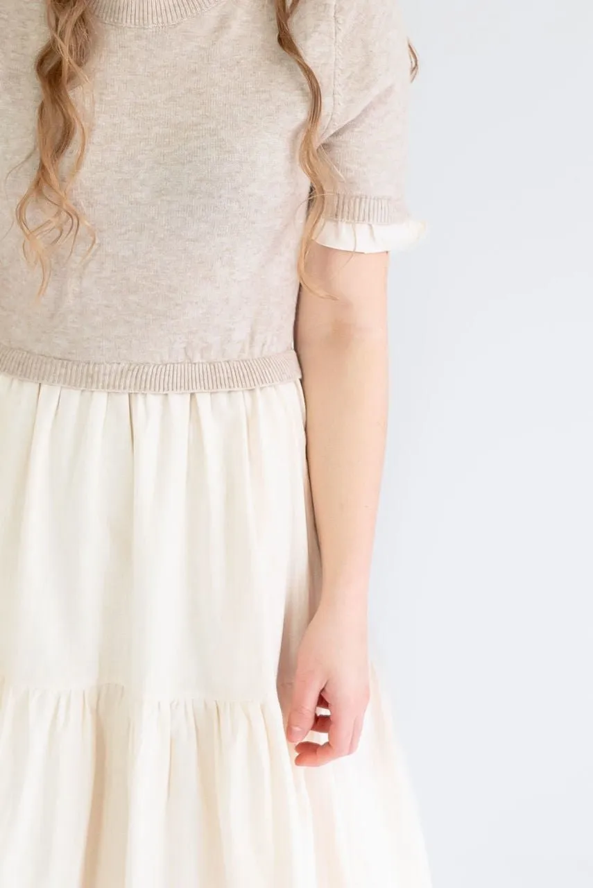 Winslow Sweater Tiered Dress in Natural - FINAL SALE