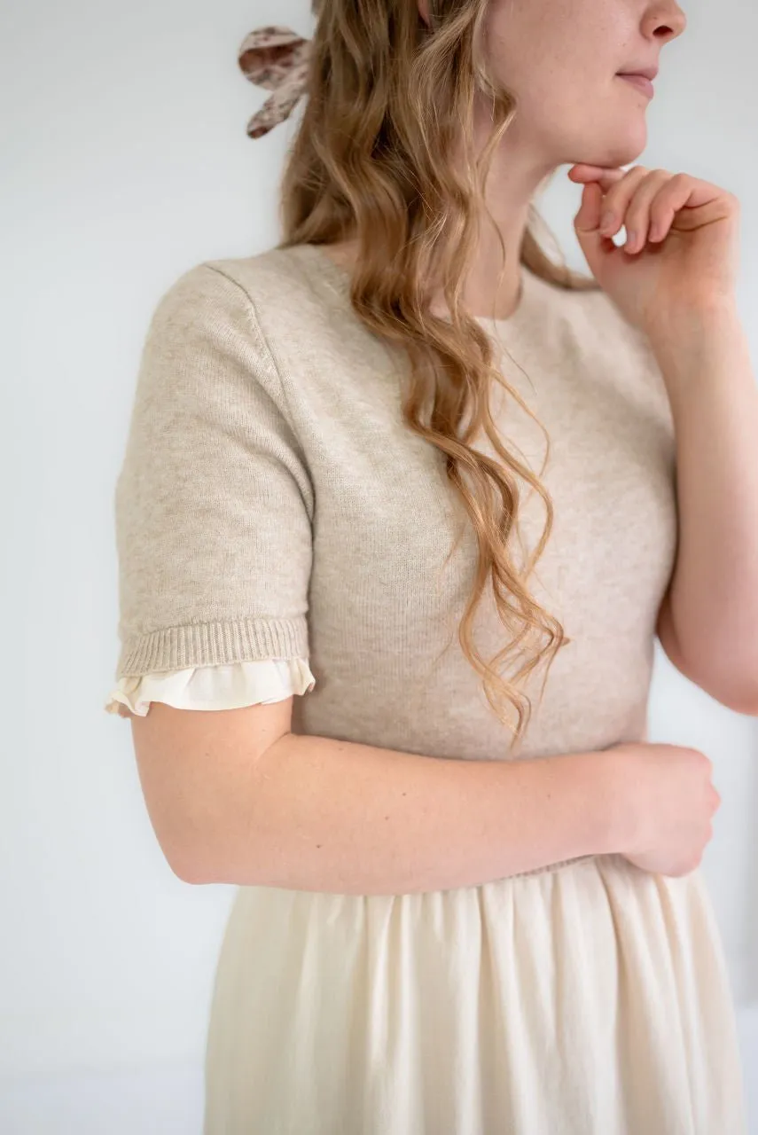 Winslow Sweater Tiered Dress in Natural - FINAL SALE