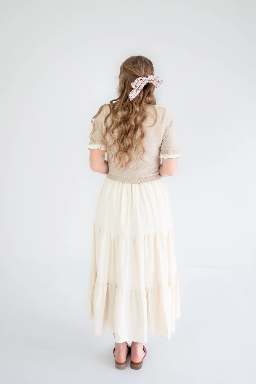 Winslow Sweater Tiered Dress in Natural - FINAL SALE