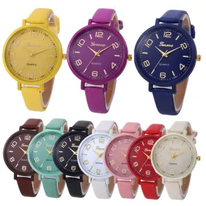 Women Casual Checkers Faux Leather Quartz Analog Wrist Watch Luxury pulseira relogio feminino Ladies women watches montre femme