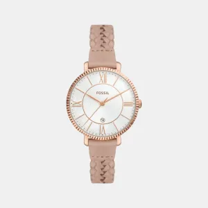 Women's Rose Gold Analog Leather Watch ES5207