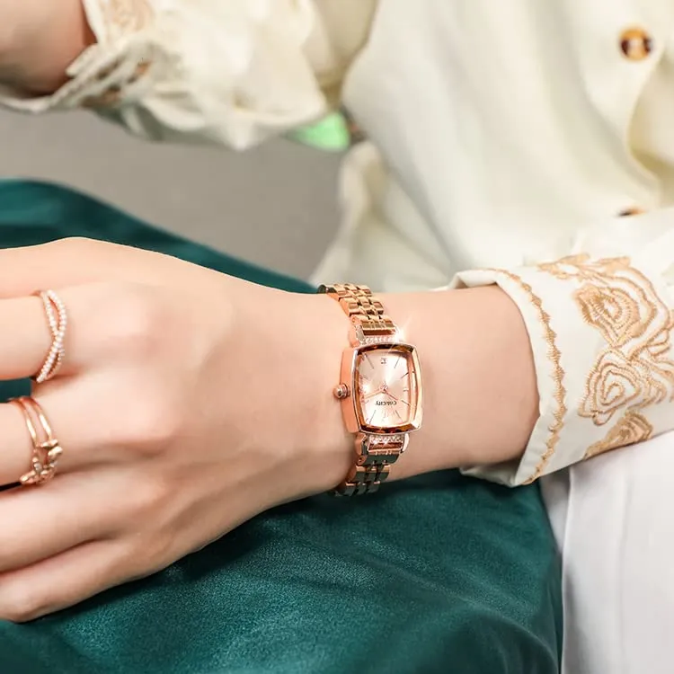 Women's Square Classic Small Luxury Diamond Quartz Wrist Watch
