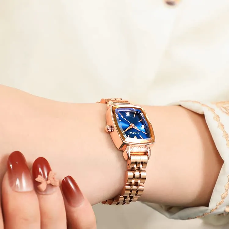 Women's Square Classic Small Luxury Diamond Quartz Wrist Watch