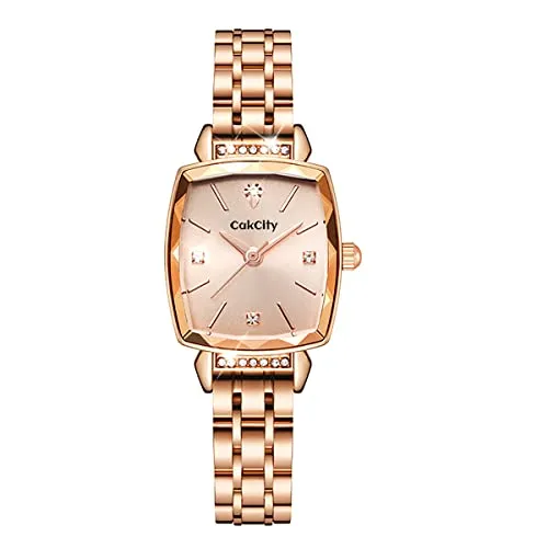 Women's Square Classic Small Luxury Diamond Quartz Wrist Watch