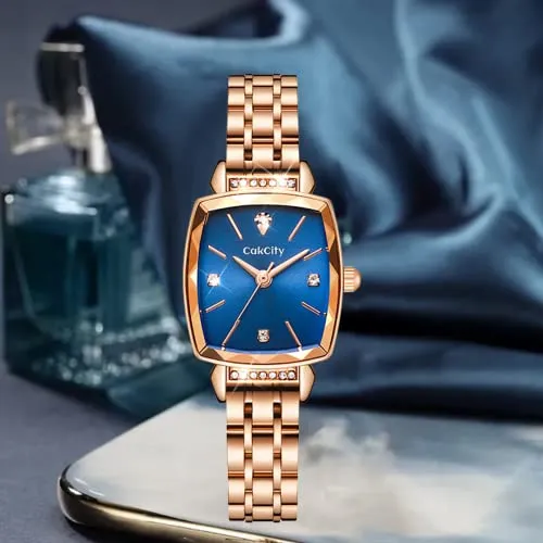 Women's Square Classic Small Luxury Diamond Quartz Wrist Watch
