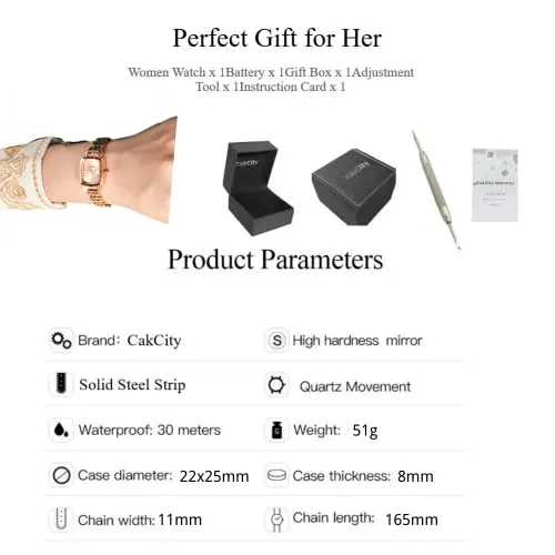 Women's Square Classic Small Luxury Diamond Quartz Wrist Watch