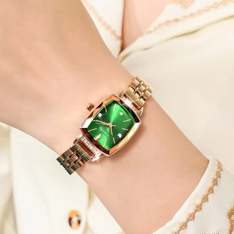 Women's Square Classic Small Luxury Diamond Quartz Wrist Watch