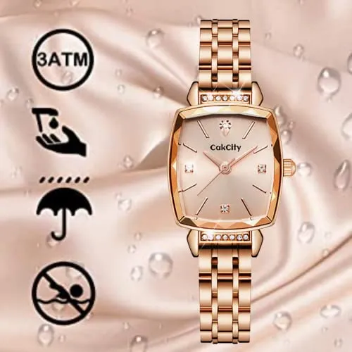 Women's Square Classic Small Luxury Diamond Quartz Wrist Watch