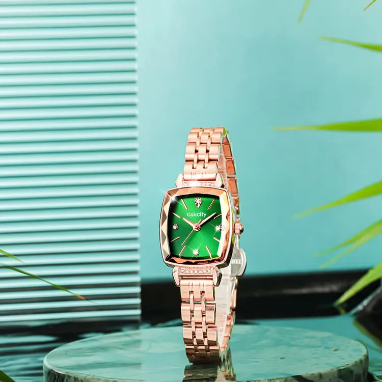 Women's Square Classic Small Luxury Diamond Quartz Wrist Watch