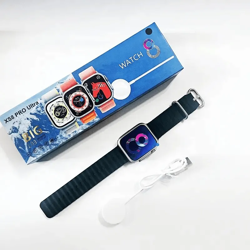 XS8 Pro Ultra Smart watch, Series 8 Big Screen 193 infinite Display - Black