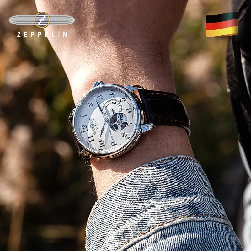 ZEPPELIN 7666 German watch men&#39;s mechanical watch business waterproof ultra-thin retro simple niche light luxury couples watch